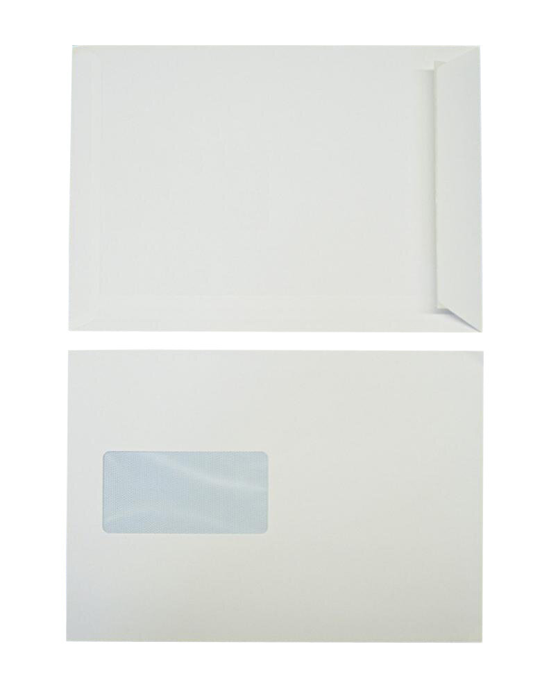 pochettes blanc 162 x 229 mm (c5) | 100 g/m² offset | avec fenêtre | fermeture adhésive | rabat droit | 500 pièces