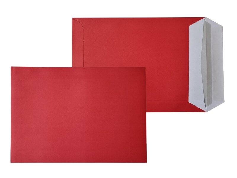 pochettes colorées rouge (vulcano) 162 x 229 mm (c5) | 80 g/m² recycling | sans fenêtre | fermeture gommée | rabat droit | 500 pièces