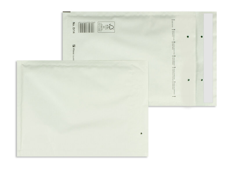 enveloppes à bulles blanc 190 x 260 mm | 135 g/m² kraft | sans fenêtre | fermeture adhésive | rabat droit | 100 pièces