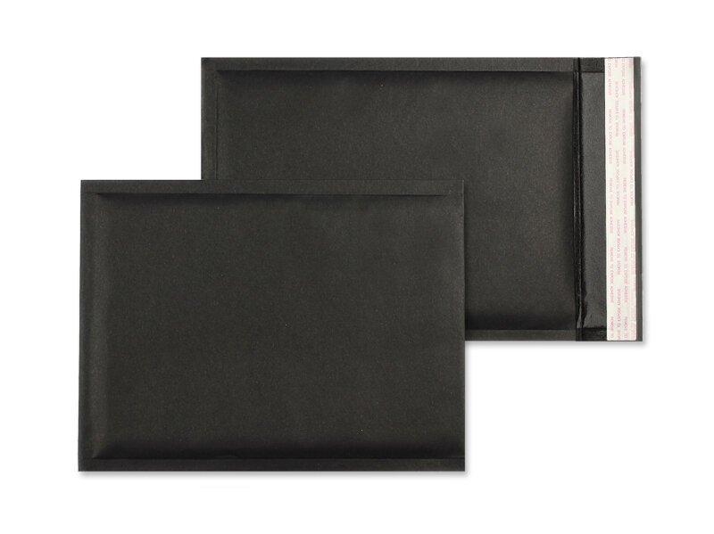 enveloppes à bulles colorées noir 200 x 265 mm | 135 g/m² kraft | sans fenêtre | fermeture adhésive | rabat droit | 100 pièces