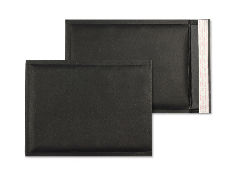 enveloppes à bulles colorées noir 210 x 290 mm | 135 g/m² kraft | sans fenêtre | fermeture adhésive | rabat droit | 100 pièces