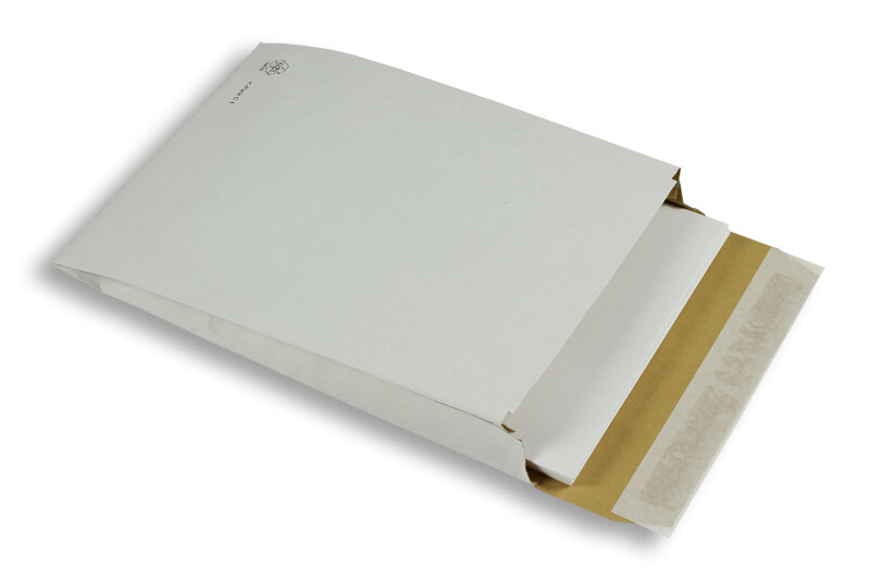 pochettes à rabats rembourrées blanc 162 x 229 x 50 mm c5 | 140 g/m² offset | sans fenêtre | fermeture adhésive | rabat droit | 100 pièces