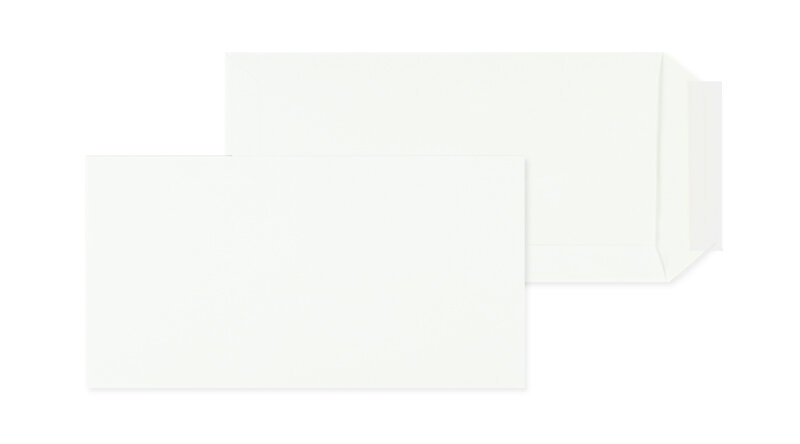pochettes blanc 125 x 235 mm | 90 g/m² offset | sans fenêtre | fermeture adhésive | rabat droit | 500 pièces