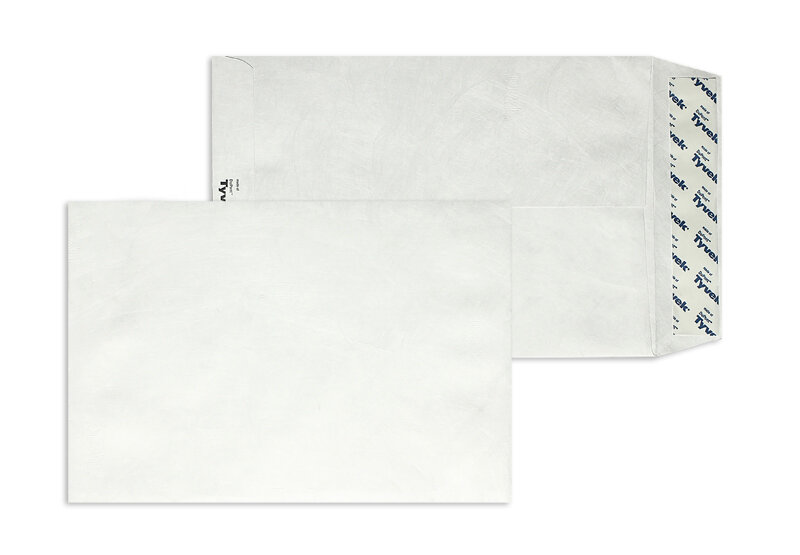 pochettes blanc 165 x 241 mm | 55 g/m² tyvek (indéchirable) | sans fenêtre | fermeture adhésive | rabat droit | 100 pièces