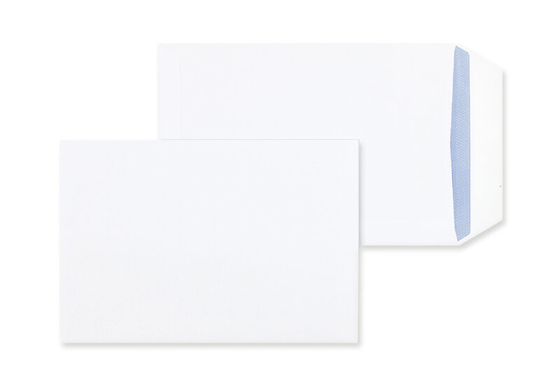 pochettes blanc 178 x 254 mm | 100 g/m² offset | sans fenêtre | fermeture autocollante | rabat droit | 500 pièces