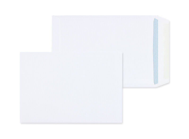 pochettes blanc 178 x 254 mm | 100 g/m² offset | sans fenêtre | fermeture gommée | rabat droit | 500 pièces