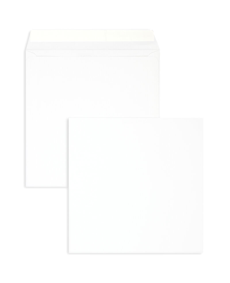 pochettes blanc (très blanc) 220 x 220 mm | 120 g/m² conqueror smooth cx22 | sans fenêtre | fermeture adhésive | rabat droit | 250 pièces