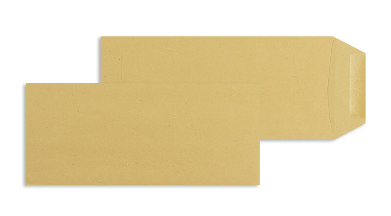 pochettes colorées marron 102 x 229 mm | 80 g/m² natron | sans fenêtre | fermeture gommée | rabat droit | 1000 pièces