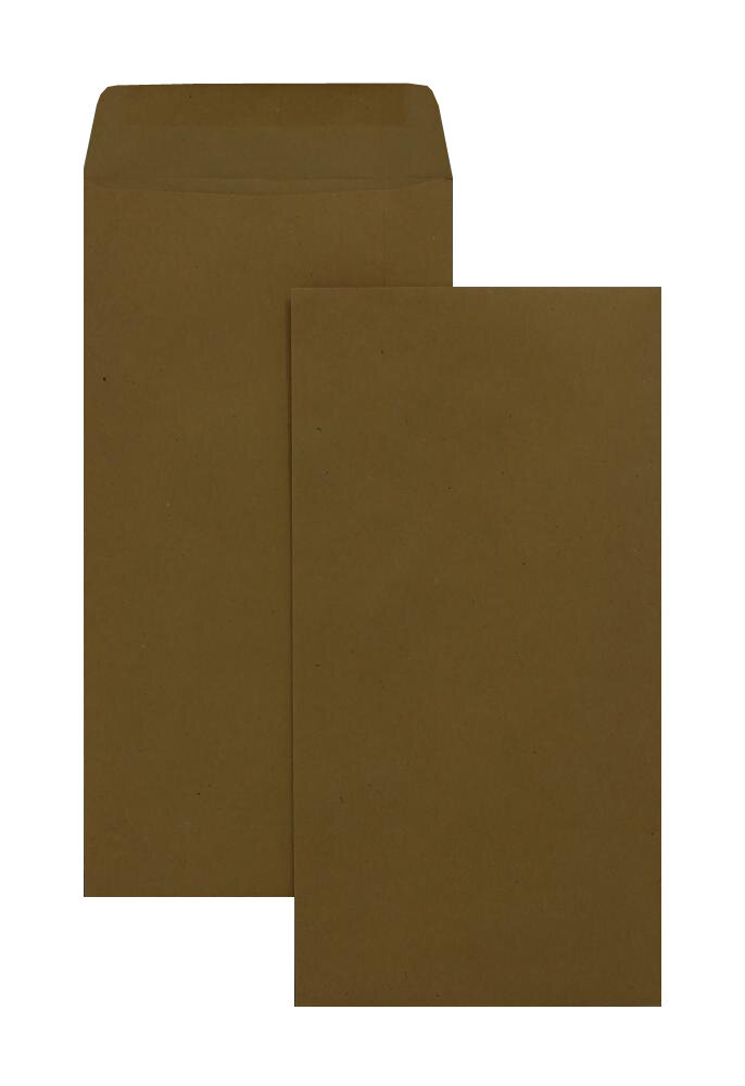 pochettes colorées marron 121 x 235 mm | 80 g/m² natron | sans fenêtre | fermeture gommée | rabat droit | 1000 pièces