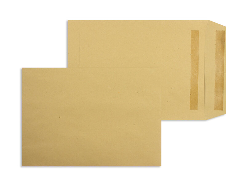 pochettes colorées marron 178 x 254 mm | 90 g/m² natron | sans fenêtre | fermeture autocollante | rabat droit | 500 pièces