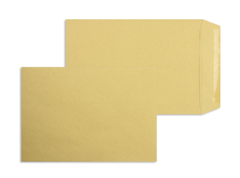 pochettes colorées marron 178 x 254 mm | 90 g/m² natron | sans fenêtre | fermeture gommée | rabat droit | 500 pièces