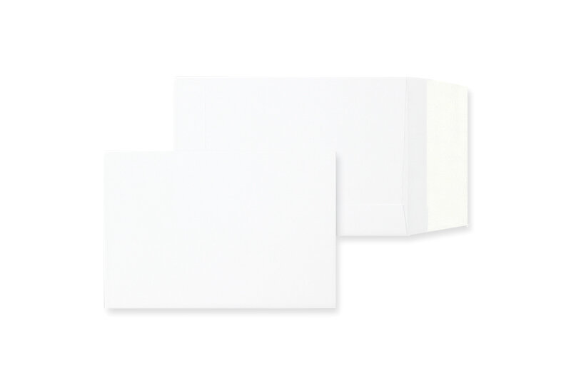 pochettes blanc 100 x 145 mm | 90 g/m² offset | sans fenêtre | fermeture gommée | rabat droit | 100 pièces