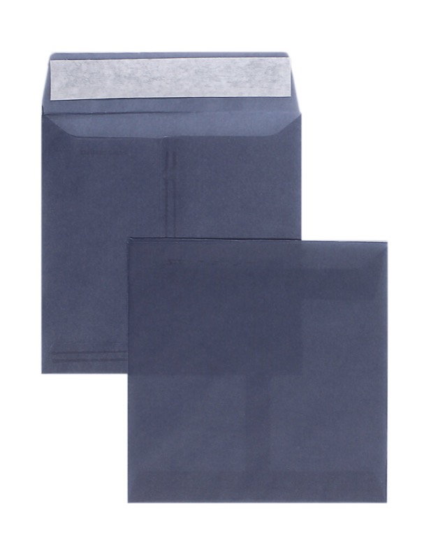 pochettes transparentes colorées gris (transparent anthracite) 160 x 160 mm | 100 g/m² zanders spektral | sans fenêtre | fermeture adhésive | rabat droit | 100 pièces