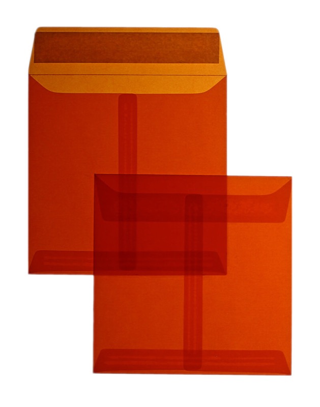 Pochettes transparentes Orange (Transparent orange foncé) 160 x 160 mm