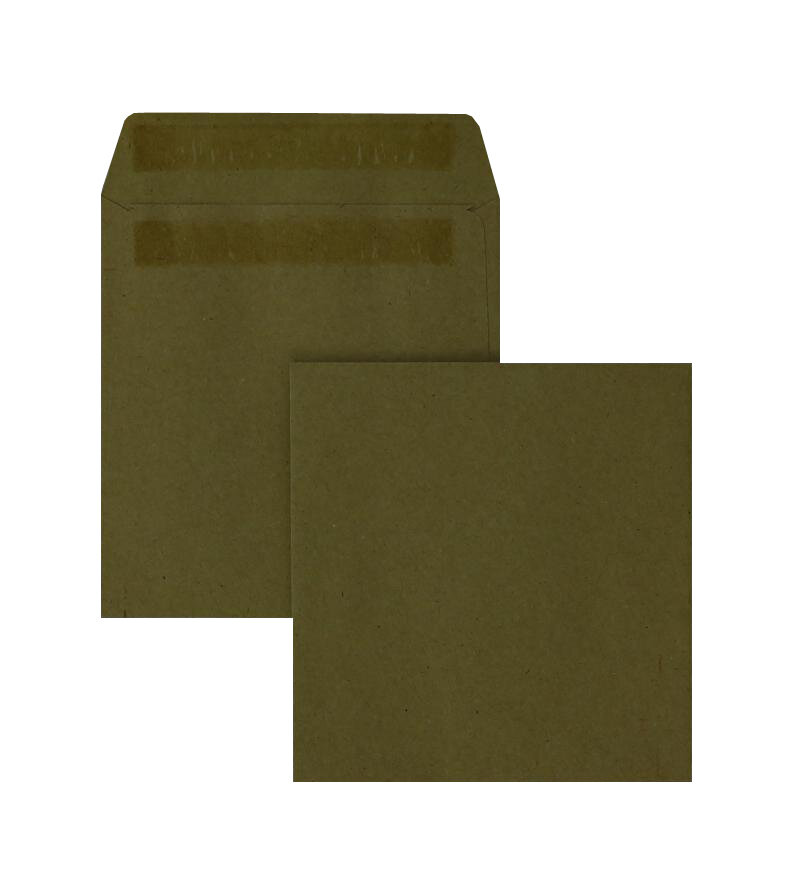 pochettes colorées marron 102 x 108 mm | 80 g/m² natron | sans fenêtre | fermeture autocollante | rabat droit | 1000 pièces