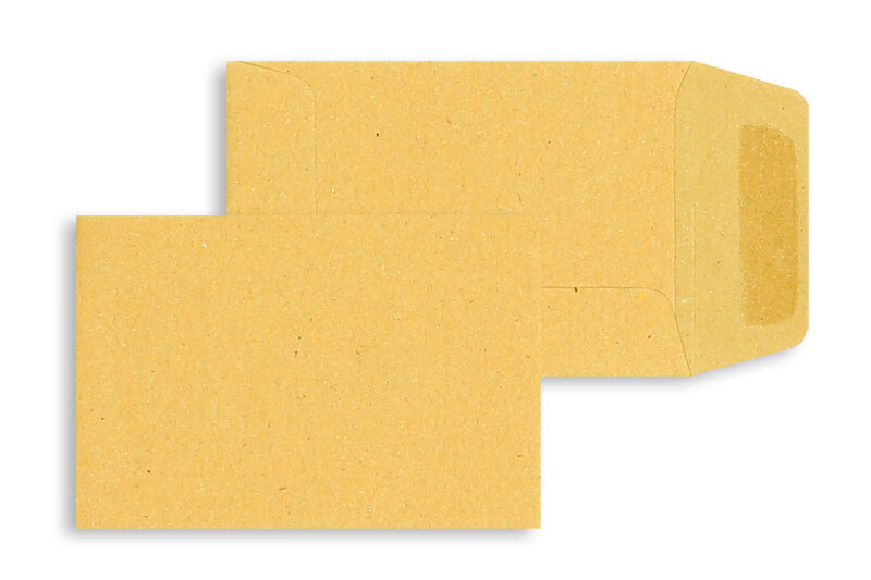 pochettes colorées marron 67 x 98 mm | 80 g/m² natron | sans fenêtre | fermeture gommée | rabat droit | 1000 pièces