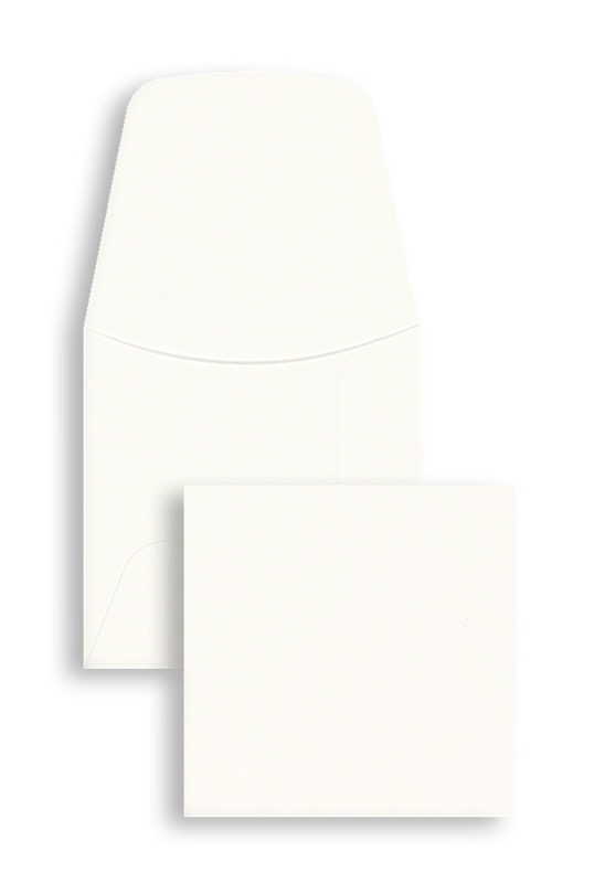 pochettes monnaie blanc 50 x 50 mm | 115 g/m² papier mat enduit des deux côtés | sans fenêtre | non gommée | rabat droit | 100 pièces
