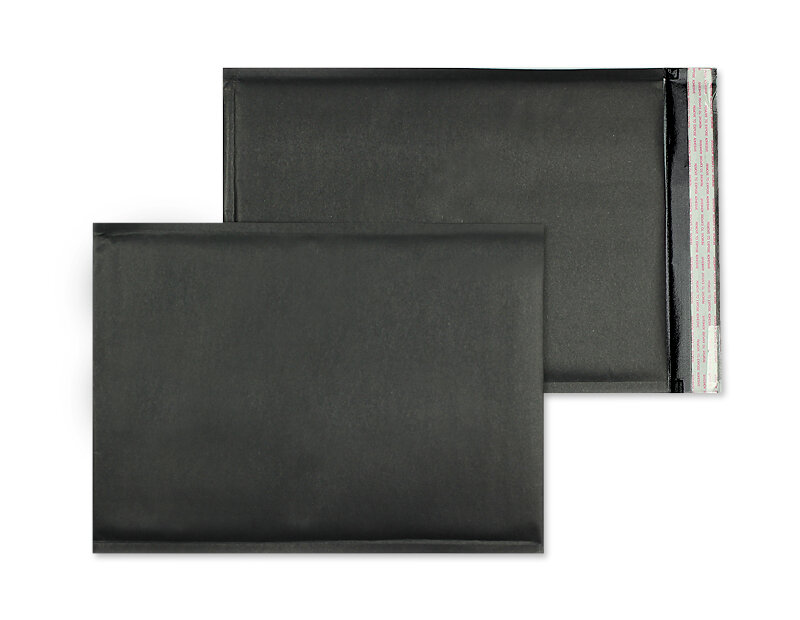 enveloppes à bulles colorées noir 270 x 370 mm | 135 g/m² kraft | sans fenêtre | fermeture adhésive | rabat droit | 100 pièces