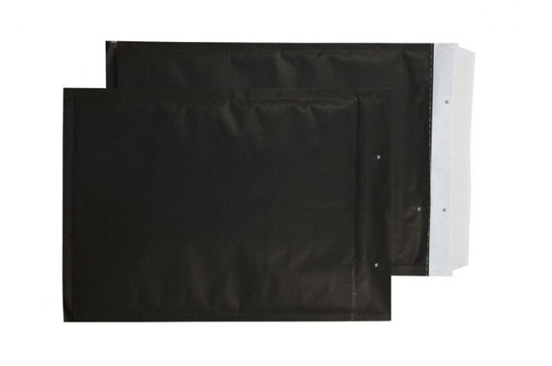 enveloppes à bulles colorées noir 350 x 470 mm | 135 g/m² kraft | sans fenêtre | fermeture adhésive | rabat droit | 50 pièces