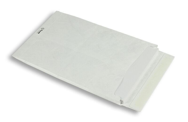 pochettes à rabats blanc 250 x 343 x 20 mm | 55 g/m² tyvek (indéchirable) | sans fenêtre | fermeture adhésive | rabat droit | 20 pièces