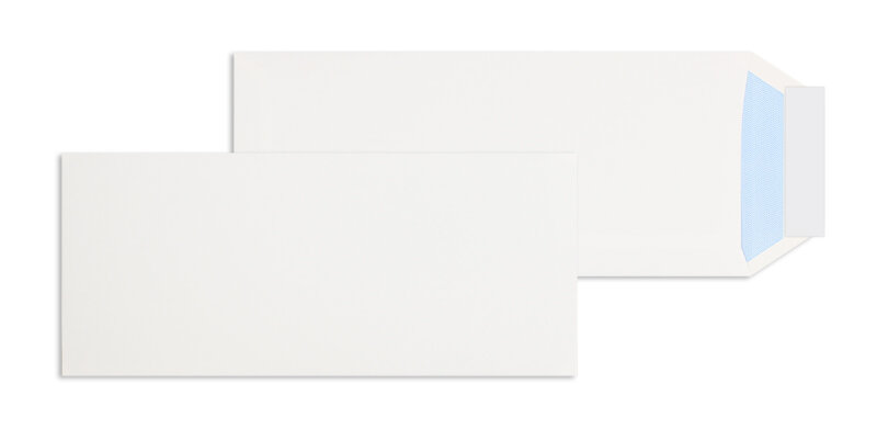 pochettes blanc 127 x 305 mm | 100 g/m² offset | sans fenêtre | fermeture adhésive | rabat droit | 250 pièces