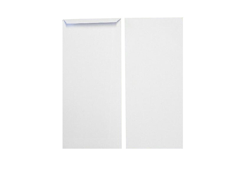 pochettes blanc 152 x 381 mm | 120 g/m² offset | sans fenêtre | fermeture adhésive | rabat droit | 250 pièces
