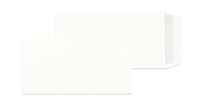 pochettes blanc 160 x 310 mm | 120 g/m² offset | sans fenêtre | fermeture adhésive | rabat droit | 250 pièces