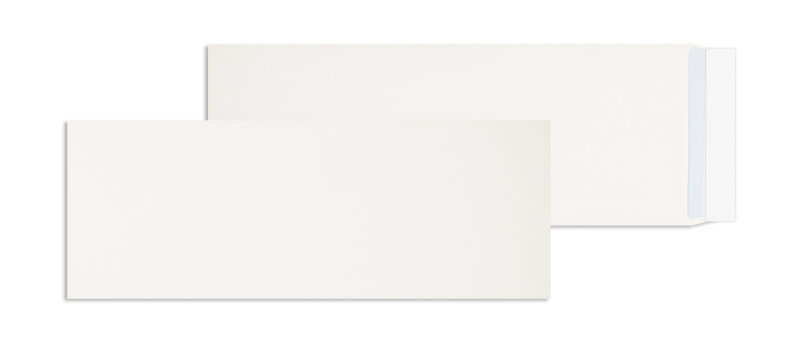 pochettes blanc 162 x 430 mm | 120 g/m² offset | sans fenêtre | fermeture adhésive | rabat droit | 250 pièces