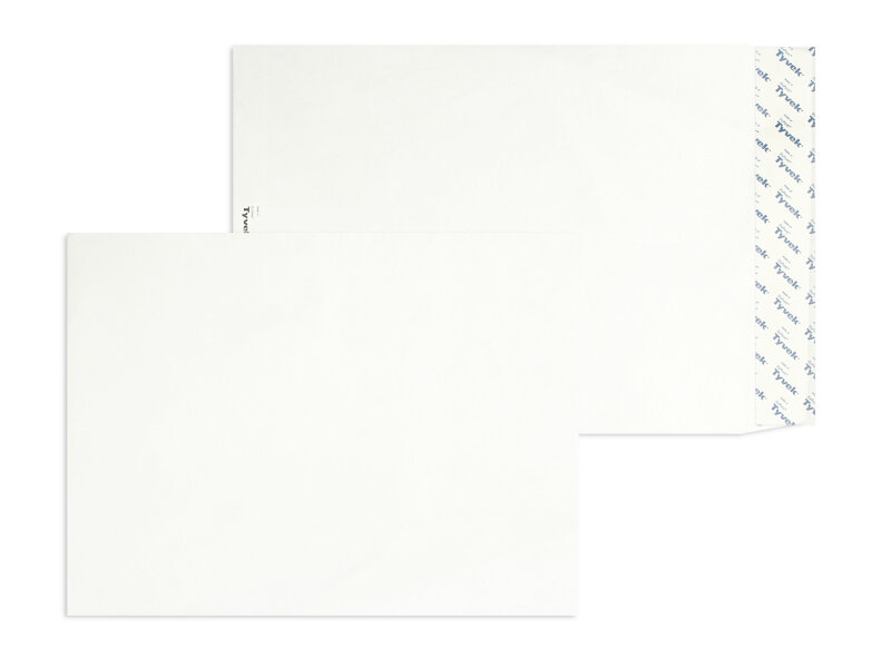 pochettes blanc 250 x 330 mm | 55 g/qm tyvek (indéchirable) | sans fenêtre | fermeture adhésive | rabat droit | 100 pièces
