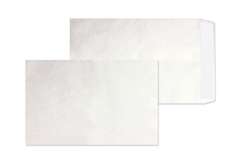 pochettes blanc 250 x 381 mm | 55 g/m² tyvek (indéchirable) | sans fenêtre | fermeture adhésive | rabat droit | 100 pièces