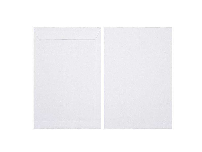 pochettes blanc 254 x 381 mm | 120 g/m² offset | sans fenêtre | fermeture adhésive | rabat droit | 250 pièces