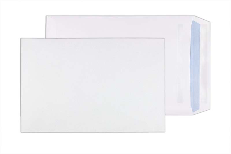 pochettes blanc 254 x 381 mm | 120 g/m² offset | sans fenêtre | fermeture autocollante | rabat droit | 250 pièces
