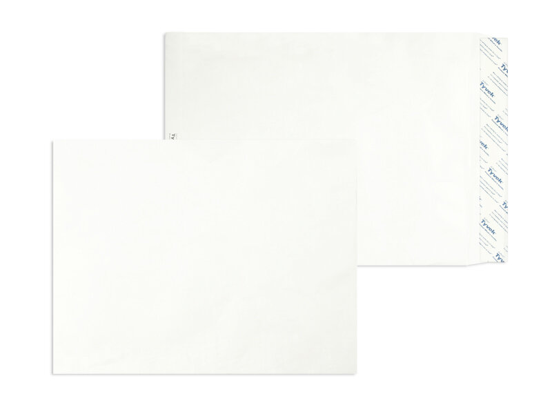 pochettes blanc 262 x 371 mm | 55 g/m² tyvek (indéchirable) | sans fenêtre | fermeture adhésive | rabat droit | 100 pièces