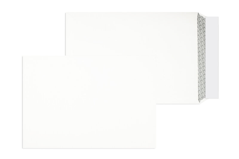 pochettes blanc 280 x 400 mm (e4) | 120 g/m² offset | sans fenêtre | fermeture adhésive | rabat droit | 250 pièces