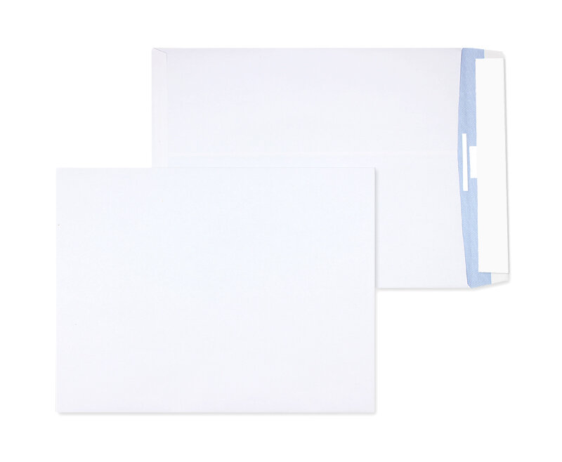 pochettes blanc 305 x 394 mm | 125 g/m² enduro (indéchirable) | sans fenêtre | fermeture adhésive | rabat droit | 100 pièces