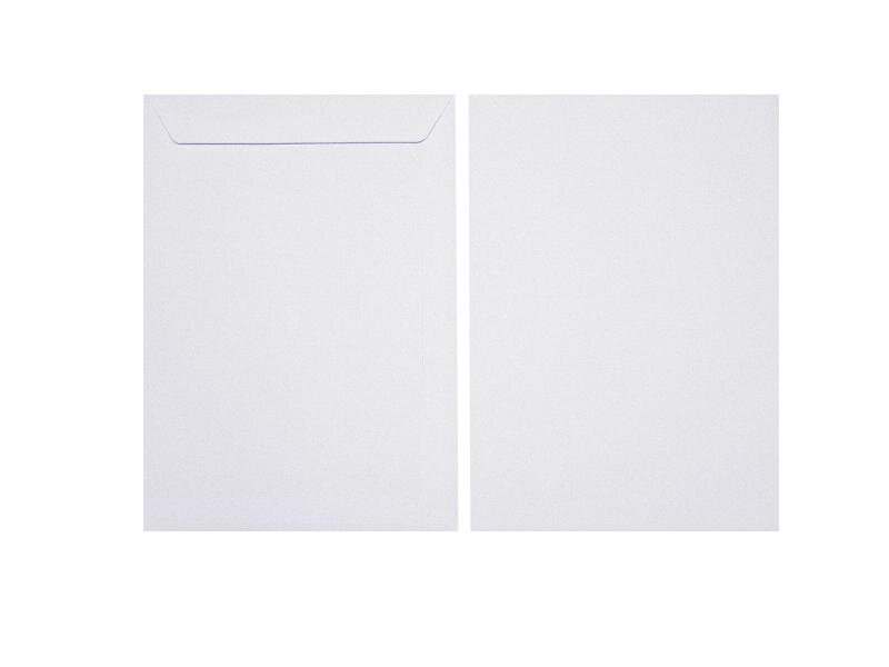 pochettes blanc (blanc d'hiver) 240 x 340 mm | 120 g/m² offset | sans fenêtre | fermeture adhésive | rabat droit | 250 pièces