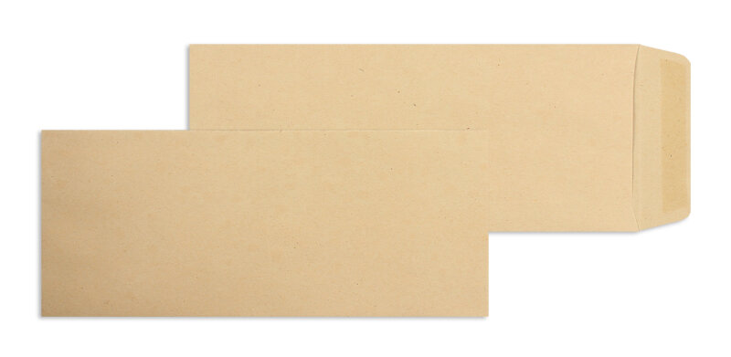 pochettes colorées marron 127 x 305 mm | 115 g/m² natron | sans fenêtre | fermeture gommée | rabat droit | 250 pièces