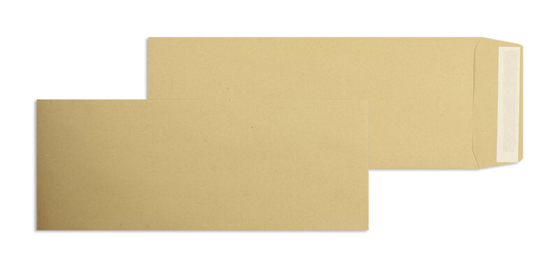pochettes colorées marron 152 x 381 mm | 115 g/m² natron | sans fenêtre | fermeture adhésive | rabat droit | 500 pièces