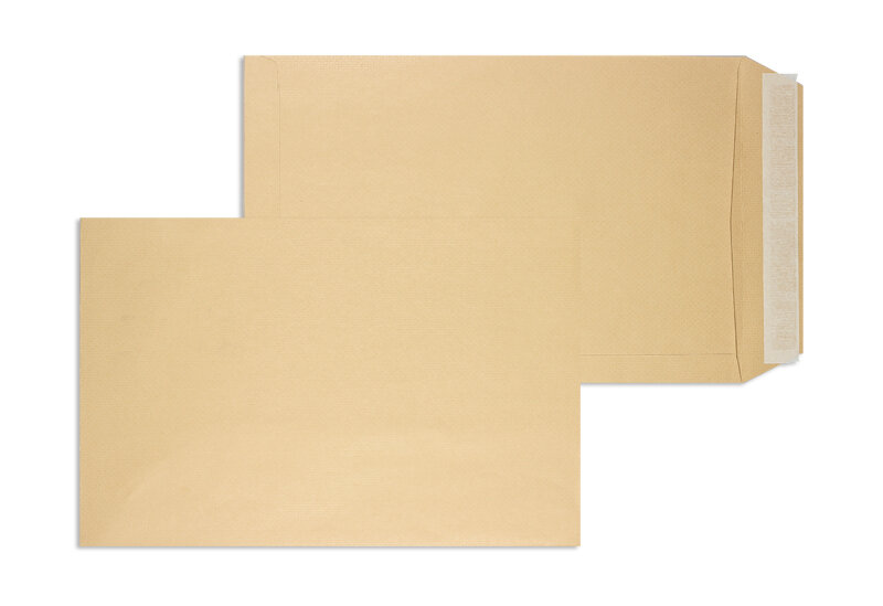 pochettes colorées marron 254 x 381 mm | 115 g/m² natron | sans fenêtre | fermeture adhésive | rabat droit | 250 pièces