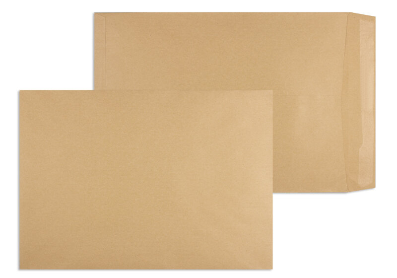pochettes colorées marron 324 x 457 mm (c3) | 115 g/m² natron | sans fenêtre | fermeture gommée | rabat droit | 125 pièces
