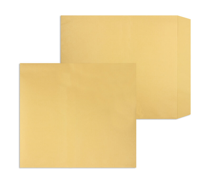 pochettes colorées marron 370 x 415 mm | 120 g/m² natron | sans fenêtre | non gommée | rabat droit | 400 pièces