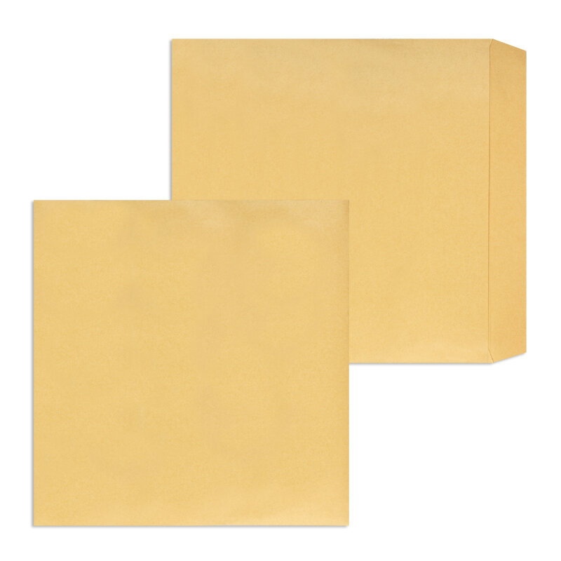 pochettes colorées marron 420 x 420 mm | 120 g/m² natron | sans fenêtre | non gommée | rabat droit | 200 pièces
