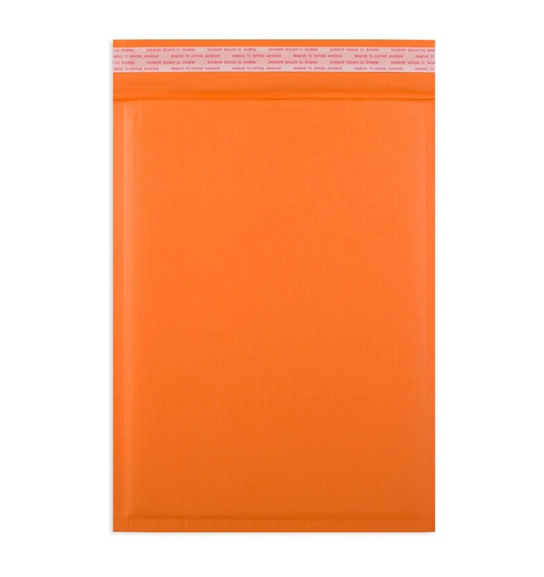 sacs postaux rembourrés colorées orange 260 x 350 mm | 180 g/qm kraft | sans fenêtre | fermeture adhésive | rabat droit | 100 pièces