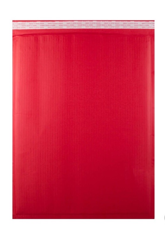 sacs postaux rembourrés colorées rouge 260 x 350 mm | 180 g/qm kraft | sans fenêtre | fermeture adhésive | rabat droit | 100 pièces