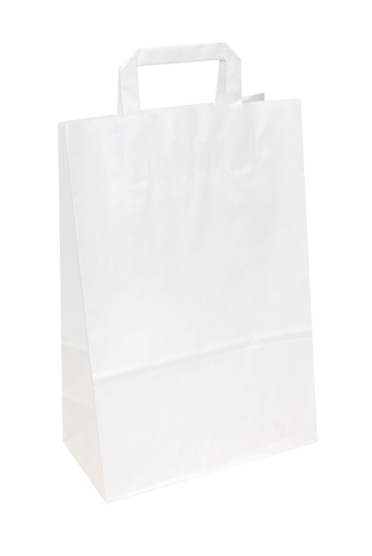 sacs papier blanc 260 x 350 x 120 mm | 70 g/qm kraft | sans fenêtre | pas de fermeture | pas de rabat | 250 pièces