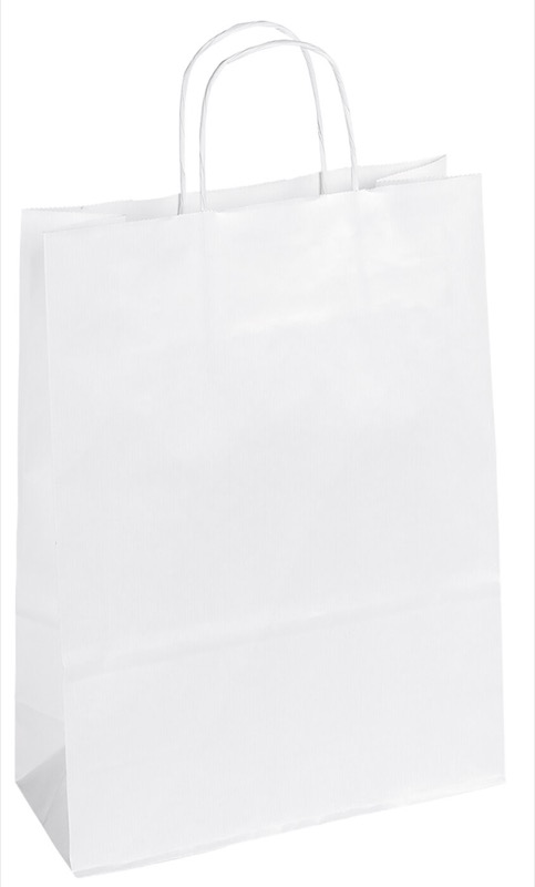 sacs papier blanc 260 x 350 x 120 mm | 90 g/qm kraft | sans fenêtre | pas de fermeture | pas de rabat | 250 pièces