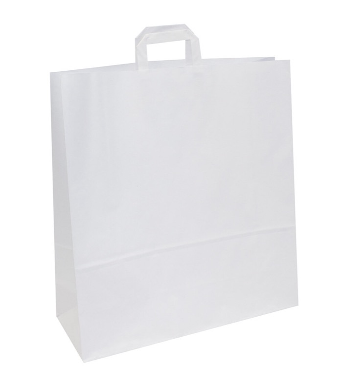 sacs papier blanc 450 x 480 x 170 mm | 100 g/qm kraft | sans fenêtre | pas de fermeture | pas de rabat | 150 pièces