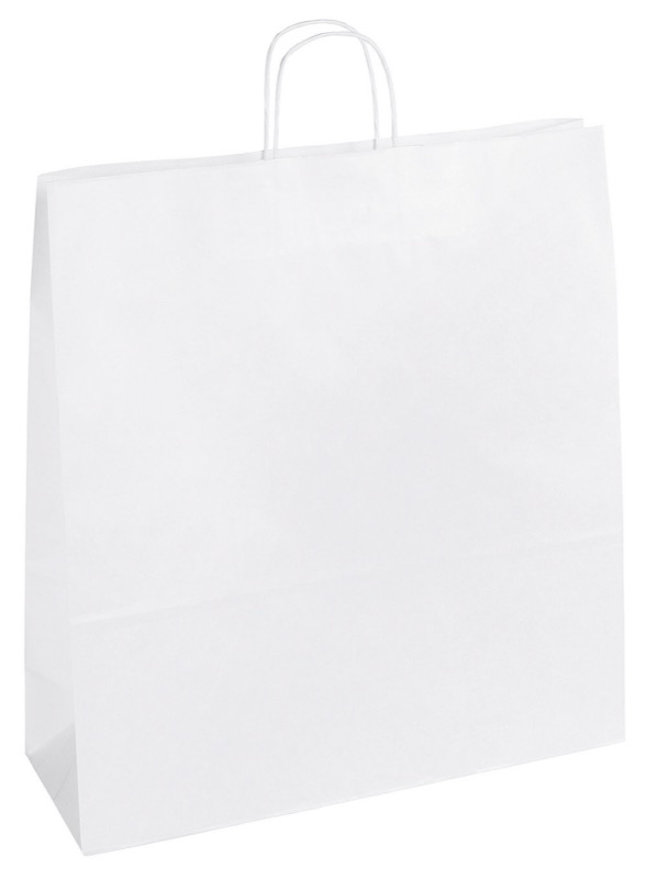 sacs papier blanc 450 x 480 x 170 mm | 110 g/qm kraft | sans fenêtre | pas de fermeture | pas de rabat | 150 pièces