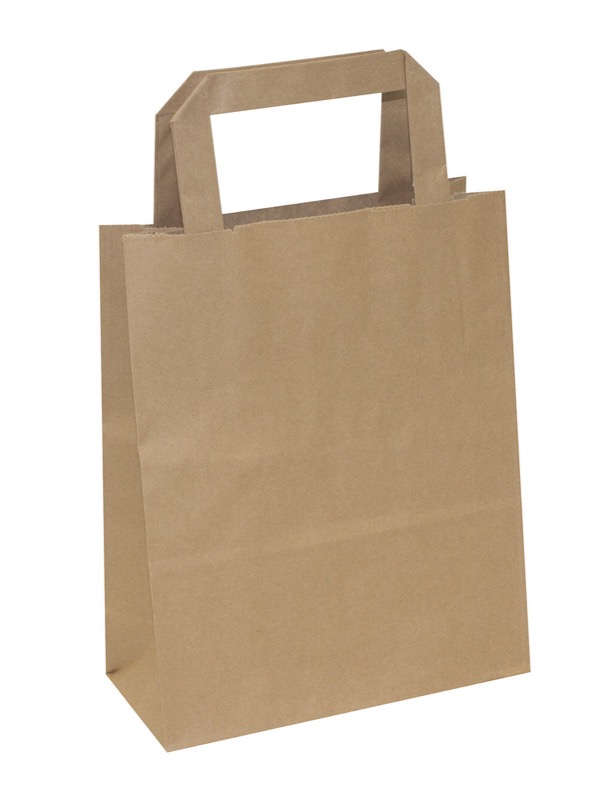 sacs papier colorées marron 180 x 220 x 80 mm | 70 g/qm kraft | sans fenêtre | pas de fermeture | pas de rabat | 500 pièces