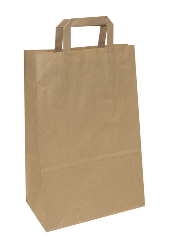 sacs papier colorées marron 260 x 350 x 120 mm | 70 g/qm kraft | sans fenêtre | pas de fermeture | pas de rabat | 250 pièces